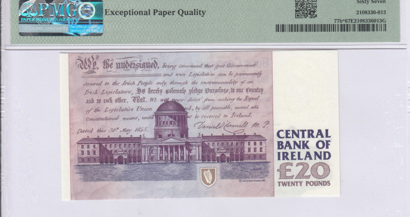 Ireland 20 Pounds 30.11.1995 P77b* PMG67 EPQ "Replacement" Ireland 20 Pounds 30.11.1995 P77b* PMG67 EPQ "Replacement"