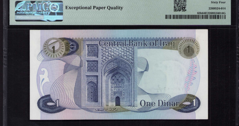 Iraq 1 Dinar ND 1973 P63b PMG64 EPQ Iraq 1 Dinar ND 1973 P63b PMG64 EPQ