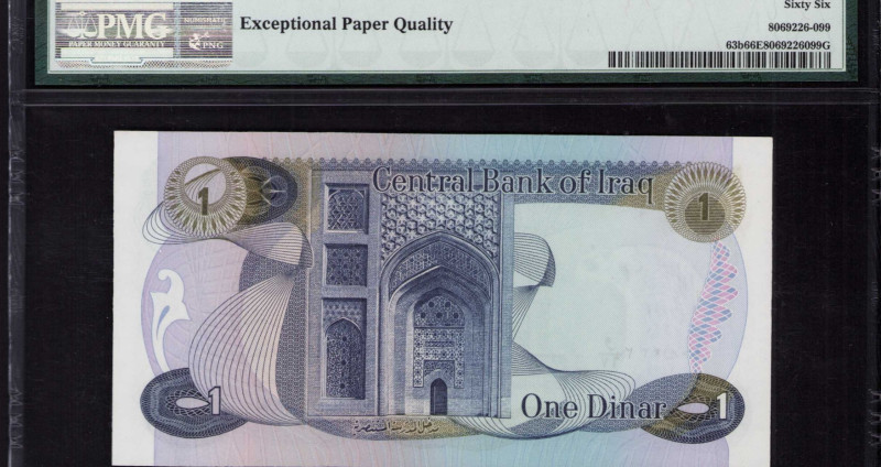Iraq 1 Dinar ND 1973 P63b PMG66 EPQ Iraq 1 Dinar ND 1973 P63b PMG66 EPQ