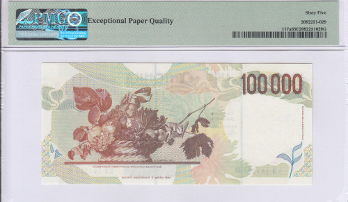 Italy 100,000 Lire 6.5.1994 P117a PMG65 EPQ Italy 100,000 Lire 6.5.1994 P117a PMG65 EPQ