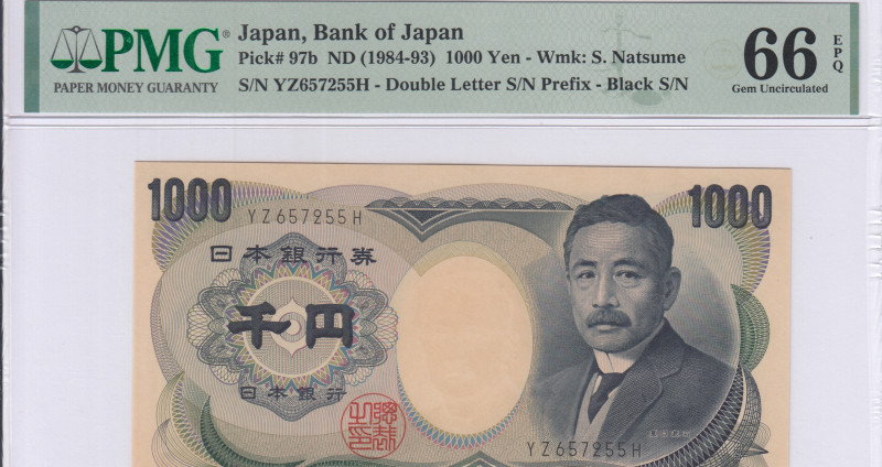 Japan 1000 Yen ND 1984-93 P97b PMG66 EPQ Japan 1000 Yen ND 1984-93 P97b PMG66 EPQ