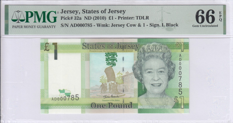 Jersey 1 Pound ND 2010 P32a PMG66 EPQ Jersey 1 Pound ND 2010 P32a PMG66 EPQ