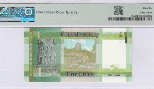Jersey 1 Pound ND 2010 P32a PMG66 EPQ