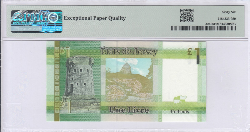 Jersey 1 Pound ND 2010 P32a PMG66 EPQ Jersey 1 Pound ND 2010 P32a PMG66 EPQ