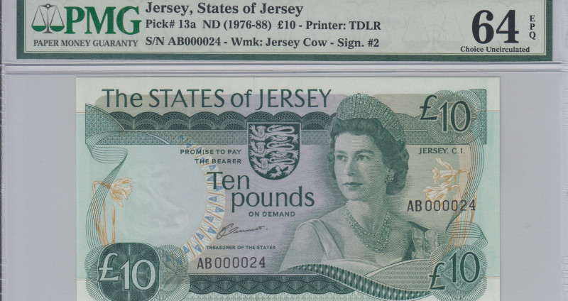 Jersey 10 Pounds 1976-88 P13a PMG64 EPQ Jersey 10 Pounds 1976-88 P13a PMG64 EPQ