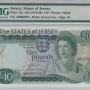 Jersey 10 Pounds 1976-88 P13a PMG64 EPQ Jersey 10 Pounds 1976-88 P13a PMG64 EPQ