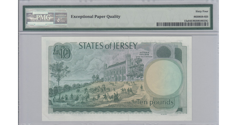 Jersey 10 Pounds 1976-88 P13a PMG64 EPQ Jersey 10 Pounds 1976-88 P13a PMG64 EPQ