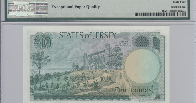 Jersey 10 Pounds 1976-88 P13a PMG64 EPQ Jersey 10 Pounds 1976-88 P13a PMG64 EPQ