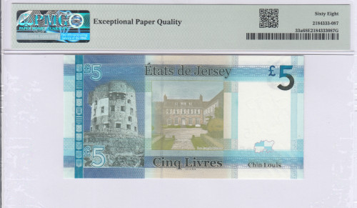 Jersey 5 Pound ND 2010 P33a PMG68 EPQ