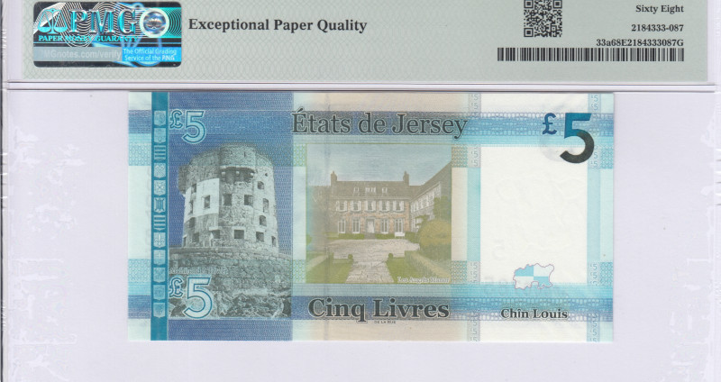 Jersey 5 Pound ND 2010 P33a PMG68 EPQ Jersey 5 Pound ND 2010 P33a PMG68 EPQ