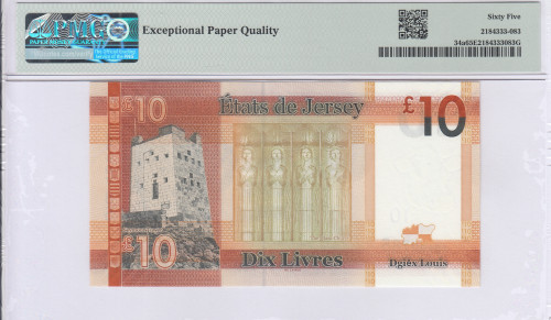 Jersey 10 Pound ND 2010 P34a PMG65 EPQ