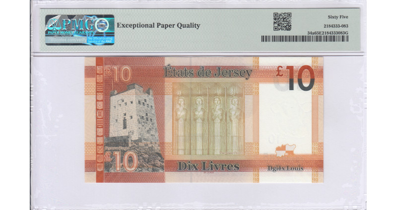 Jersey 10 Pound ND 2010 P34a PMG65 EPQ Jersey 10 Pound ND 2010 P34a PMG65 EPQ