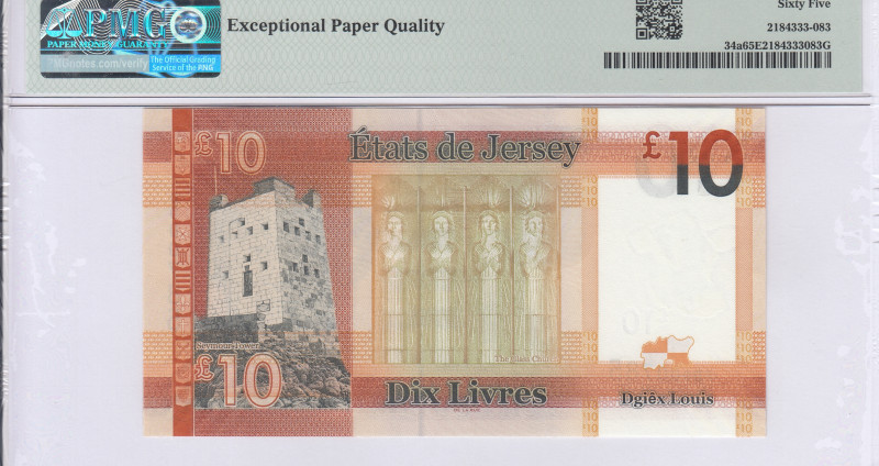 Jersey 10 Pound ND 2010 P34a PMG65 EPQ Jersey 10 Pound ND 2010 P34a PMG65 EPQ