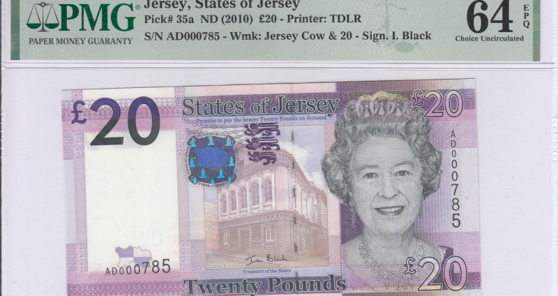Jersey 20 Pound ND 2010 P35a PMG64 EPQ Jersey 20 Pound ND 2010 P35a PMG64 EPQ