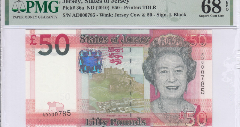 Jersey 50 Pound ND 2010 P36a PMG68 EPQ Jersey 50 Pound ND 2010 P36a PMG68 EPQ
