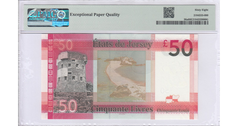 Jersey 50 Pound ND 2010 P36a PMG68 EPQ Jersey 50 Pound ND 2010 P36a PMG68 EPQ