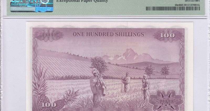 Kenya 100/- Shillings 1.7.1972 P10c PMG66 EPQ Kenya 100/- Shillings 1.7.1972 P10c PMG66 EPQ