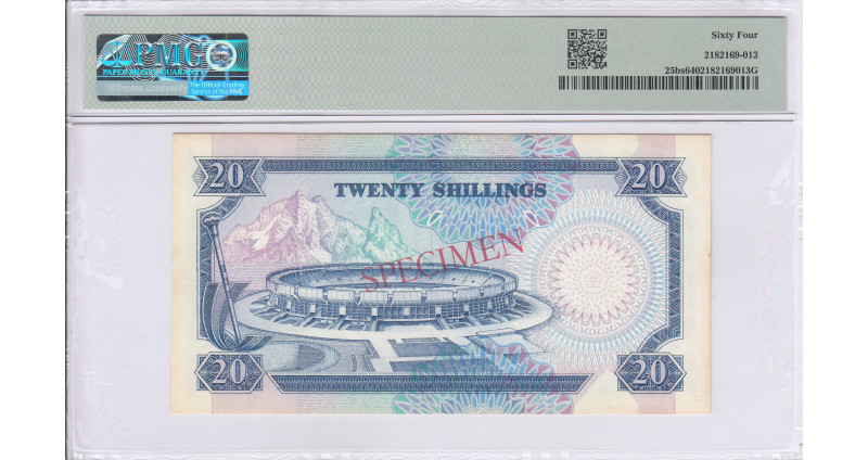 Kenya 20/- Shillings 1.7.1989 P25bs PMG64 Kenya 20/- Shillings 1.7.1989 P25bs PMG64