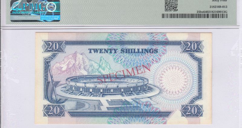 Kenya 20/- Shillings 1.7.1989 P25bs PMG64 Kenya 20/- Shillings 1.7.1989 P25bs PMG64