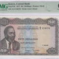 Kenya 50/- Shillings 1.7.1971 P9b PMG66 EPQ Kenya 50/- Shillings 1.7.1971 P9b PMG66 EPQ