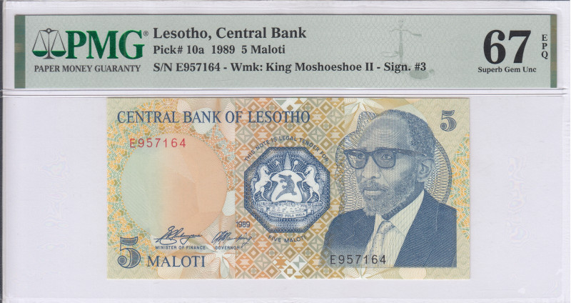 Lesotho 5 Maloti 1990 P10a PMG67 EPQ