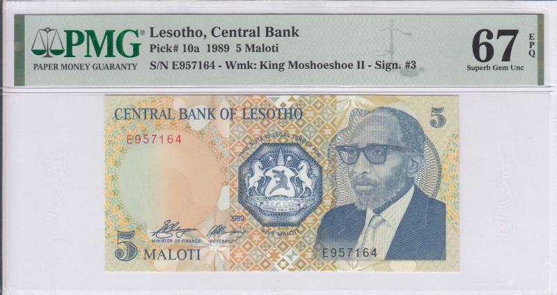 Lesotho 5 Maloti 1990 P10a PMG67 EPQ Lesotho 5 Maloti 1990 P10a PMG67 EPQ