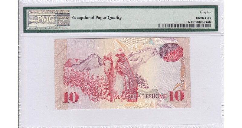 Lesotho 10 Maloti 1989 P11a PMG66 EPQ Lesotho 10 Maloti 1989 P11a PMG66 EPQ
