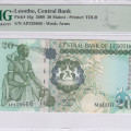 Lesotho 20 Maloti 2009 P16g PMG66 EPQ Lesotho 20 Maloti 2009 P16g PMG66 EPQ
