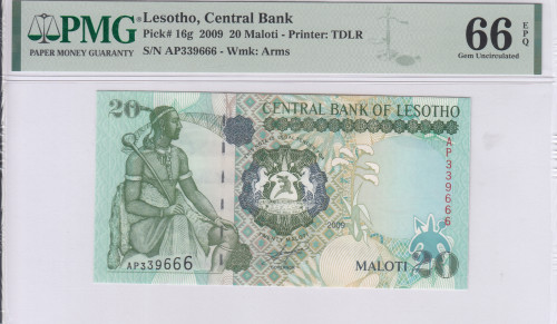 Lesotho 20 Maloti 2009 P16g PMG66 EPQ
