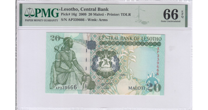 Lesotho 20 Maloti 2009 P16g PMG66 EPQ