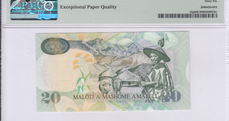 Lesotho 20 Maloti 2009 P16g PMG66 EPQ Lesotho 20 Maloti 2009 P16g PMG66 EPQ
