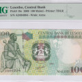 Lesotho 100 Maloti 2009 P19e PMG67 EPQ Lesotho 100 Maloti 2009 P19e PMG67 EPQ