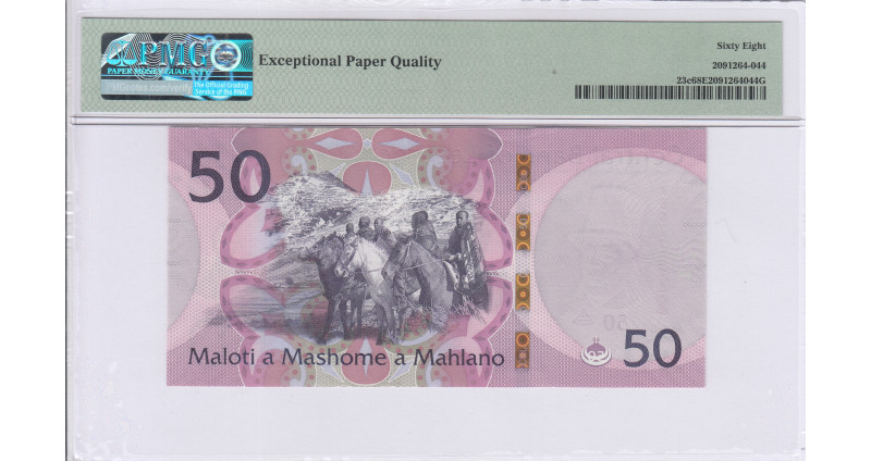 Lesotho 50 Maloti 2021 P23c PMG68 EPQ Lesotho 50 Maloti 2021 P23c PMG68 EPQ