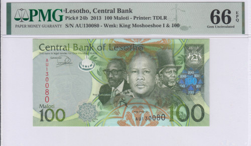 Lesotho 100 Maloti 2013 P24b PMG66 EPQ