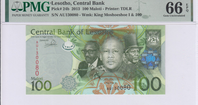 Lesotho 100 Maloti 2013 P24b PMG66 EPQ Lesotho 100 Maloti 2013 P24b PMG66 EPQ