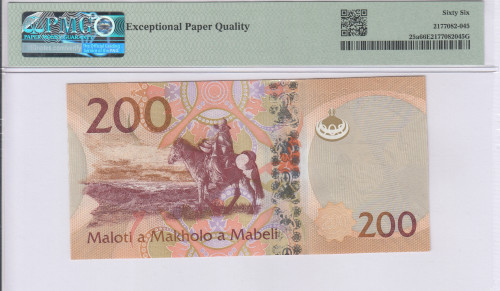 Lesotho 200 Maloti 2015 P25a PMG66 EPQ