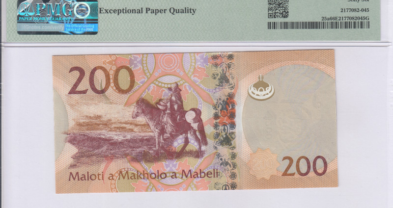 Lesotho 200 Maloti 2015 P25a PMG66 EPQ Lesotho 200 Maloti 2015 P25a PMG66 EPQ