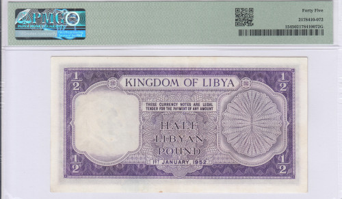 Libya 1/2 Pound 1952 P15 PMG45