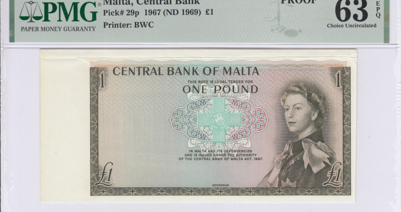 Malta 1 Pounds 1967 (ND1969) P29p PMG63 EPQ (Proof) Malta 1 Pounds 1967 (ND1969) P29p PMG63 EPQ (Proof)