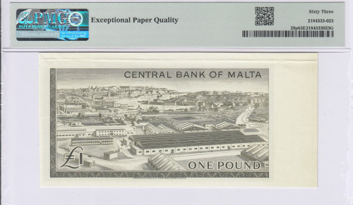 Malta 1 Pounds 1967 (ND1969) P29p PMG63 EPQ  (Proof)