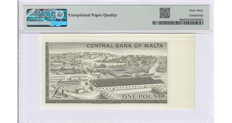 Malta 1 Pounds 1967 (ND1969) P29p PMG63 EPQ (Proof) Malta 1 Pounds 1967 (ND1969) P29p PMG63 EPQ (Proof)
