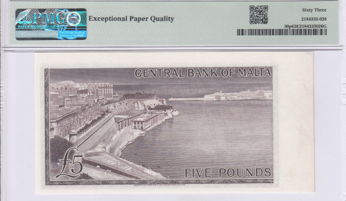Malta 5 Pounds 1967 (ND1968) P30p PMG63 EPQ  (Proof)