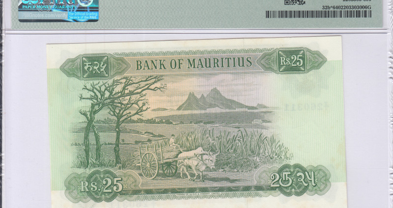 Mauritius 25 Rupees ND1967 P32br "Star/Replacement" PMG64 Mauritius 25 Rupees ND1967 P32br "Star/Replacement" PMG64