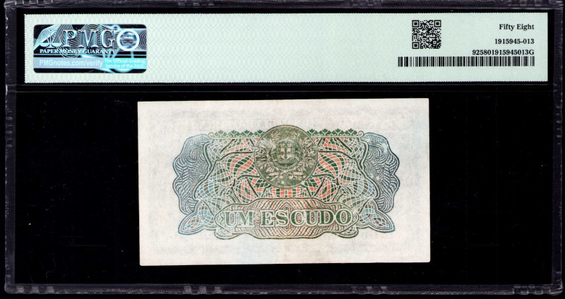 Mozambique 1 Escudo 23.5.1944 P92 PMG58 Mozambique 1 Escudo 23.5.1944 P92 PMG58