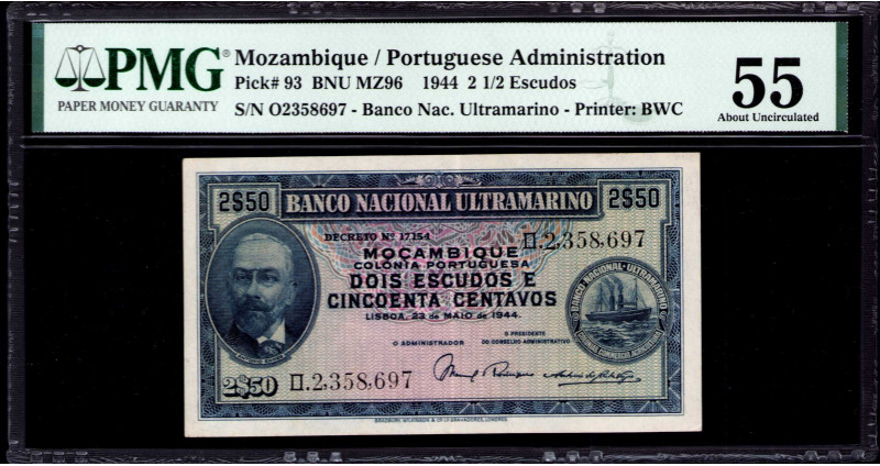 Mozambique 2$50 Escudos 23.5.1944 P93 PMG55