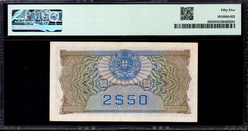 Mozambique 2$50 Escudos 23.5.1944 P93 PMG55 Mozambique 2$50 Escudos 23.5.1944 P93 PMG55