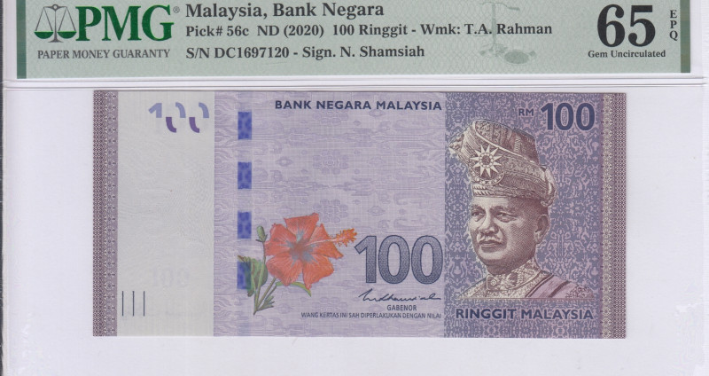 Malaysia 100 Ringgit 2020 P56c PMG65 EPQ Malaysia 100 Ringgit 2020 P56c PMG65 EPQ