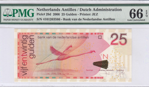 Netherlands Antilles 25 Gulden 2006 P29d PMG66 EPQ