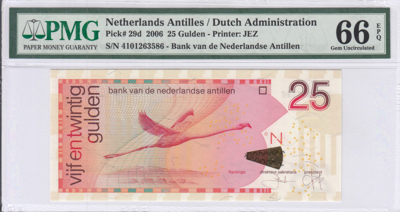 Netherlands Antilles 25 Gulden 2006 P29d PMG66 EPQ Netherlands Antilles 25 Gulden 2006 P29d PMG66 EPQ