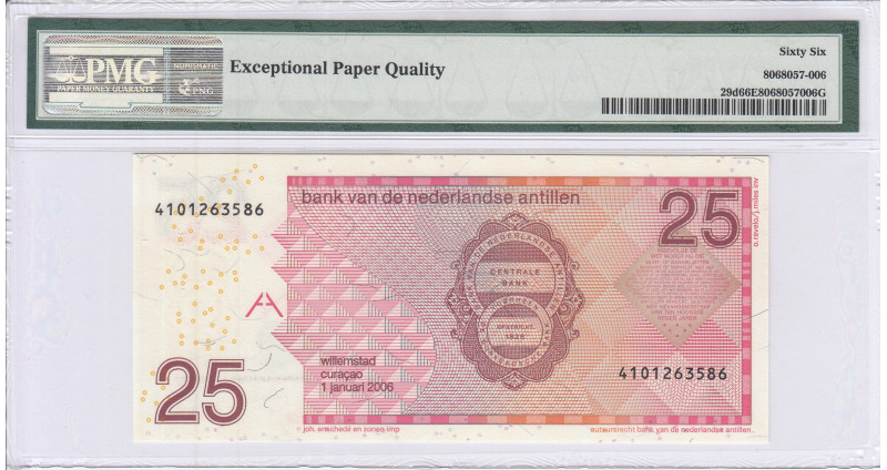 Netherlands Antilles 25 Gulden 2006 P29d PMG66 EPQ Netherlands Antilles 25 Gulden 2006 P29d PMG66 EPQ